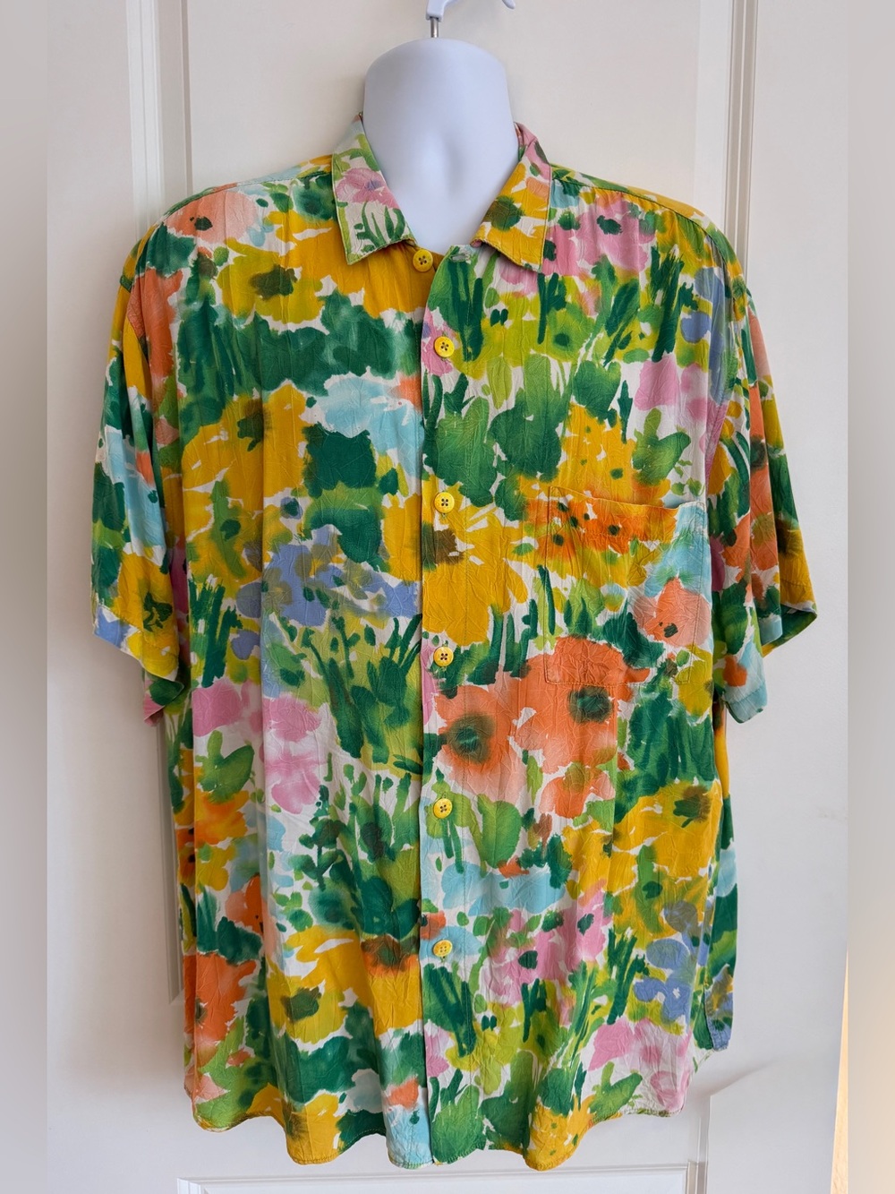 Jams World Men's Hawaiian Aloha Short Sleeve Shirt, XL, “Flower Feild”, Great